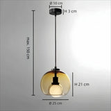 Pendelleuchte mundgeblasenes Glas Kugelform für Esszimmer
