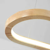 Skandinavische Holz-Pendelleuchte oval für Esszimmer – dimmbar