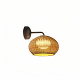 Rattan-Außenwandleuchte in Kürbisform, IP65
