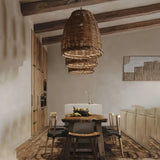 Rattan Hängelampe im Boho-Stil für Esszimmer