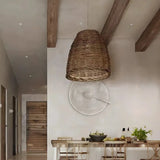 Rattan Hängelampe im Boho-Stil für Esszimmer
