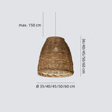 Rattan Hängelampe im Boho-Stil für Esszimmer