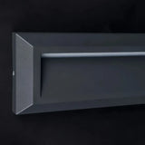 Rechteckige LED-Wandeinbauleuchte in Schwarz, IP65, für Treppen