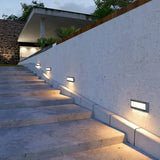 Rechteckige LED-Wandeinbauleuchte in Schwarz, IP65, für Treppen