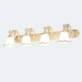 Retro Bad-Wandleuchte IP44, verstellbar – Blumendesign, 2–4-flammig