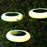 Runde Garten-Solarleuchte mit Erdspieß und RGB-Farbwechsel