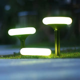 Runde Garten-Solarleuchte mit Erdspieß und RGB-Farbwechsel