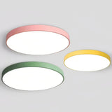 Runde LED-Deckenleuchte flach in Pastellfarben für Schlafzimmer
