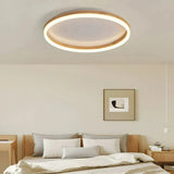 Flache Ring-Deckenleuchte aus Holz für Schlafzimmer