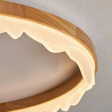 Flache Ring-Deckenleuchte aus Holz für Schlafzimmer