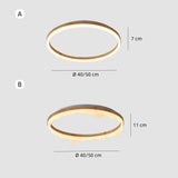 Flache Ring-Deckenleuchte aus Holz für Schlafzimmer