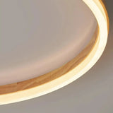 Flache Ring-Deckenleuchte aus Holz für Schlafzimmer