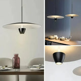 Moderne UFO Hängeleuchte für Esszimmer, höhenverstellbar, schwarz