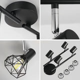 Schwarze Industrial Deckenleuchte aus Metall für Wohnzimmer