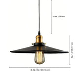 Schwarze Pendelleuchte im Industrial Stil aus Metall für Esszimmer