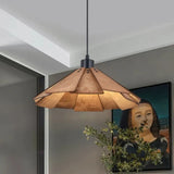 Skandinavische Pendelleuchte aus Holz mit Blumen Design für Esszimmer