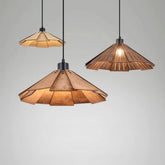 Skandinavische Pendelleuchte aus Holz mit Blumen Design für Esszimmer