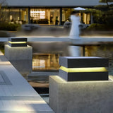 Sockelleuchte Terrasse Solar IP65 in Schwarz eckig