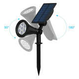 Solar-LED-Gartenstrahler mit Erdspieß, IP65