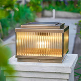 Solar-Sockelleuchte aus Messing IP65 für Terrasse und Garten