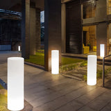 Solar Stehlampe Outdoor Weiß mit RGB, IP65, in Zylinderform