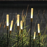 Solar LED Gartensteckleuchte in Schilfrohr-Optik für den Außenbereich