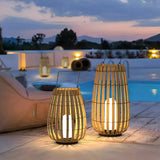 Solar Rattan Stehlampe für Garten und Terrasse
