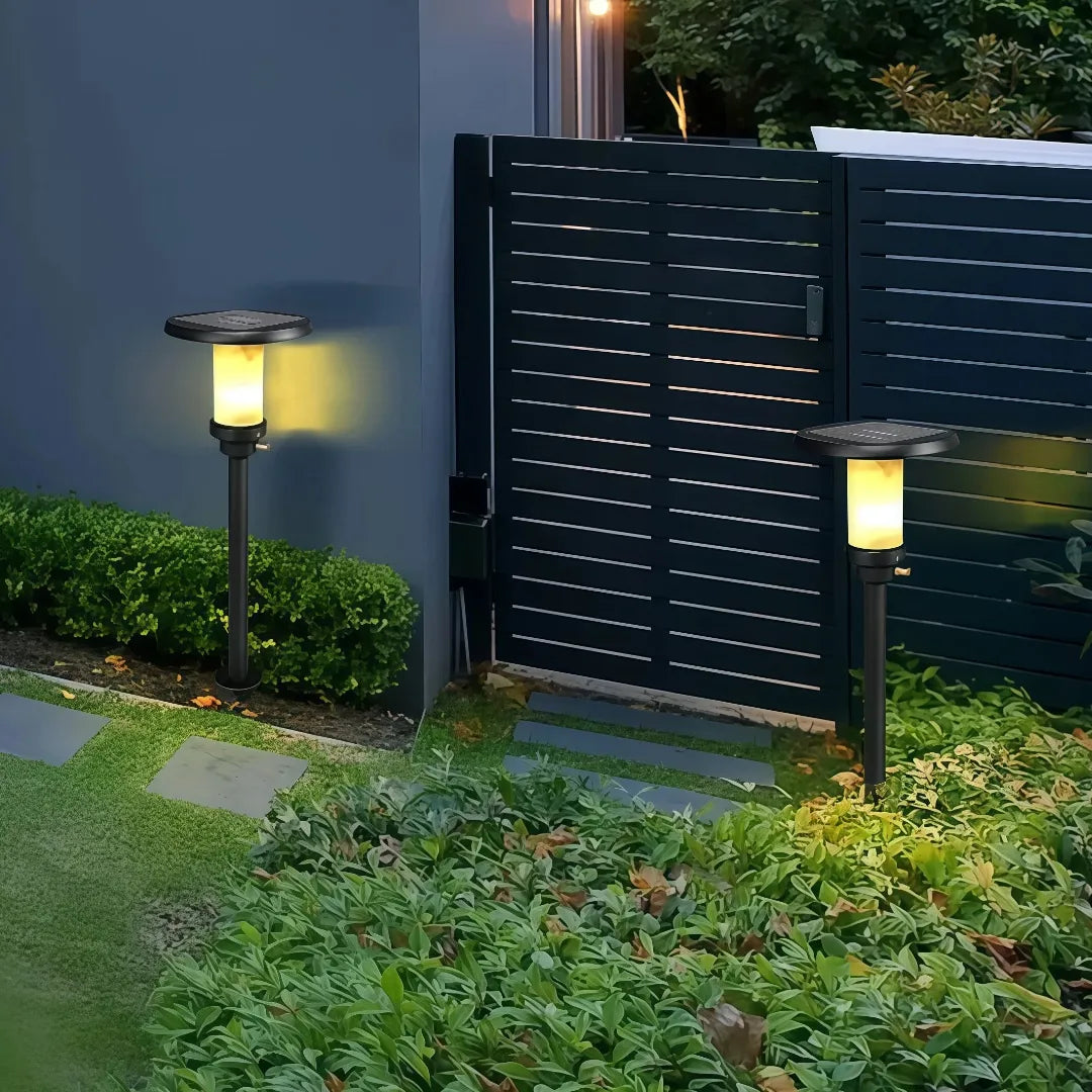 Solar-Gartenleuchte zur Beleuchtung einer Einfahrt