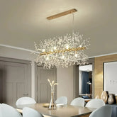 Moderne Sputnik Kristall-Pendelleuchte für den Esstisch – Gold/Chrom, 75–95 cm