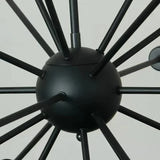 Sputnik Kronleuchter im Industrial-Stil aus schwarzem Metall