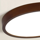 Skandinavische LED Deckenleuchte aus Holz im Wohnzimmer