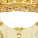 Vintage Kristall Hängekronleuchter Gold für Wohnzimmer