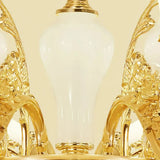 Vintage Kristall Hängekronleuchter Gold für Wohnzimmer