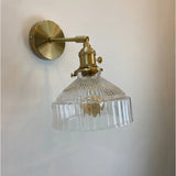 Vintage Wandleuchte aus Glas Metall Gold für Schlafzimmer