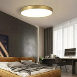 Moderne runde LED-Deckenleuchte aus Kupfer in Gold – dimmbar