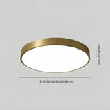 Moderne runde LED-Deckenleuchte aus Kupfer in Gold – dimmbar