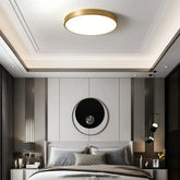 Moderne runde LED-Deckenleuchte aus Kupfer in Gold – dimmbar