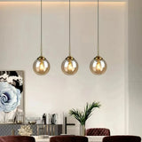 Moderne Glas Pendelleuchte in Kugelform für Esszimmer & Esstisch