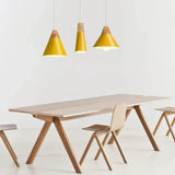 Nordic Pendelleuchte aus Metall und Holz für Esszimmer
