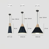 Nordic Pendelleuchte aus Metall und Holz für Esszimmer
