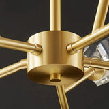 Moderner Kronleuchter aus Kristall und Messing in Gold für Esszimmer