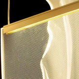 Moderner langer Kronleuchter in Gold fürs Wohnzimmer