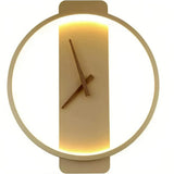 Moderne LED-Wandleuchte mit integrierter Uhr fürs Wohnzimmer