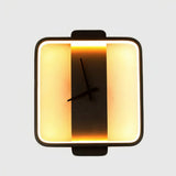 Moderne LED-Wandleuchte mit integrierter Uhr fürs Wohnzimmer