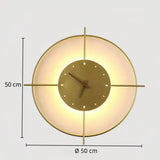 Moderne runde Wandleuchte mit Uhr für Wohnzimmer