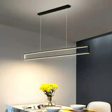 Moderne Pendelleuchte rechteckig in Schwarz, dimmbar – ideal für Esszimmer