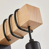 Wandlampe im Industrial-Stil aus Holz für Schlafzimmer