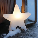 Weiße LED Gartenleuchte in Sternform mit RGB-Farbwechsel