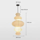 Japanische Reispapier Pendelleuchte im Lampion-Design für Esszimmer Weiß