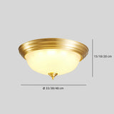 Runde Vintage Deckenleuchte in Gold fürs Schlafzimmer
